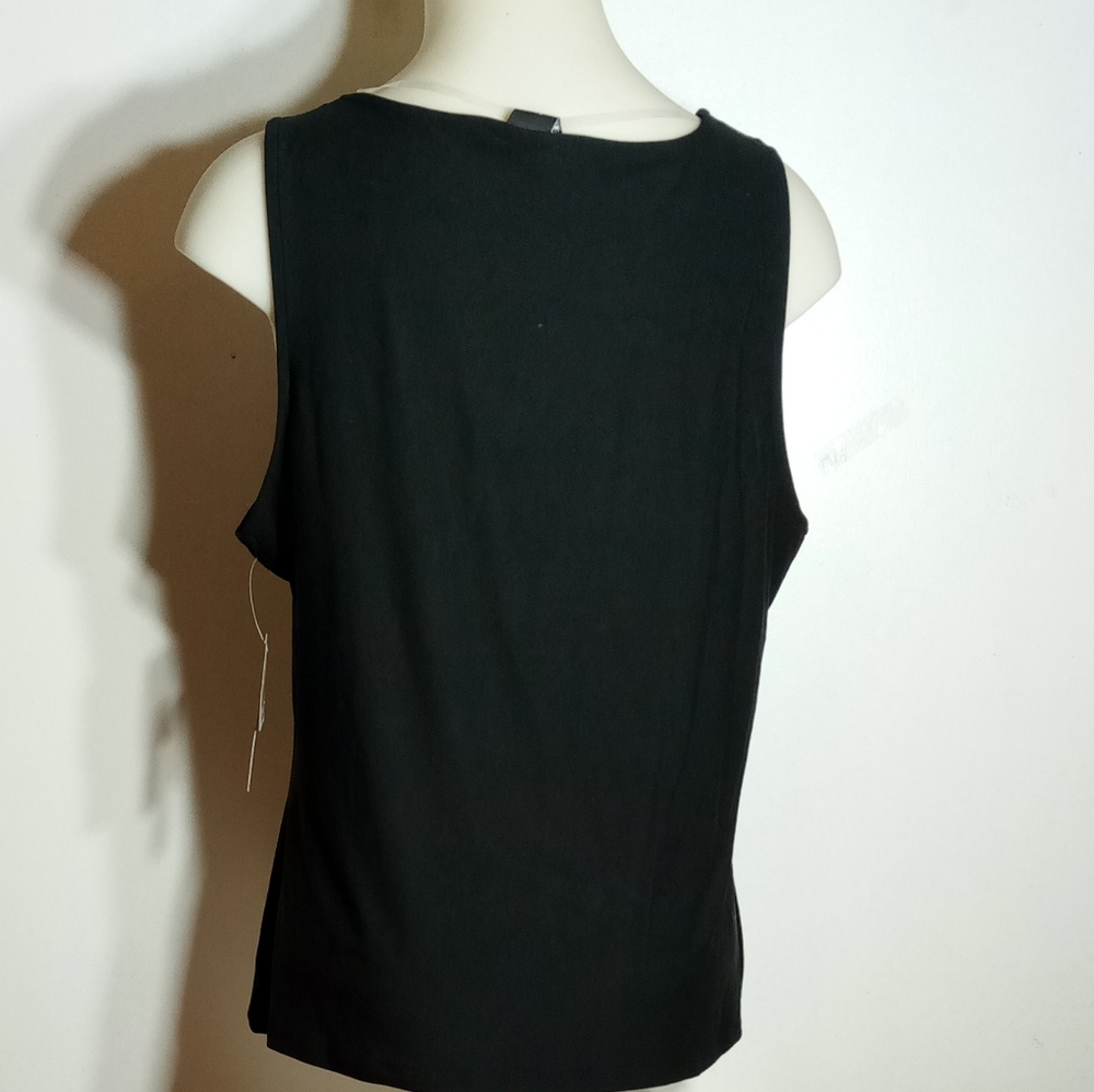 Kristin Nicole Black Clean Finish Square Neck Fitted Tank Top Sz 1X - Picture 9 of 9